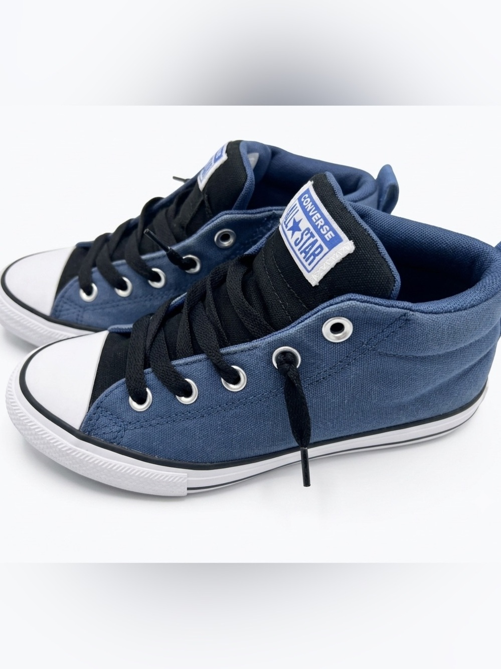 Converse Kids Blue and Black Canvas High-Top Sneakers